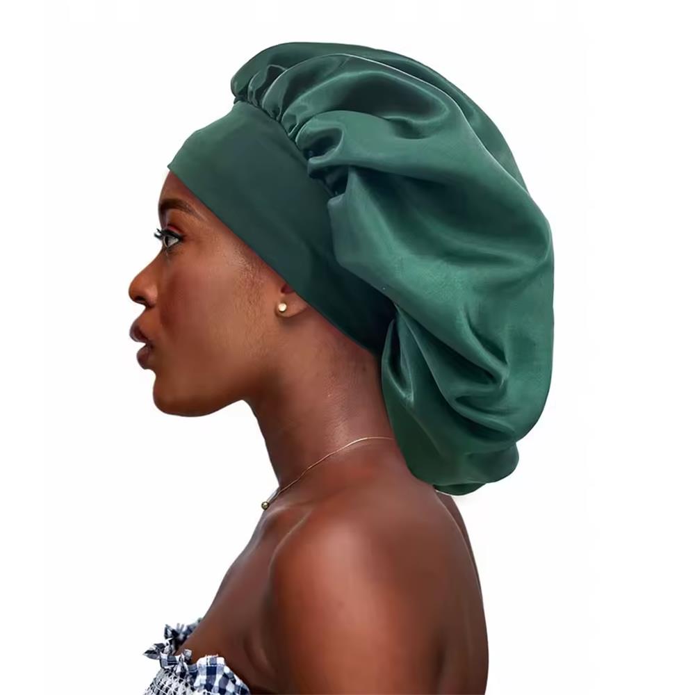 Satin Hair Sleep Cap, Green