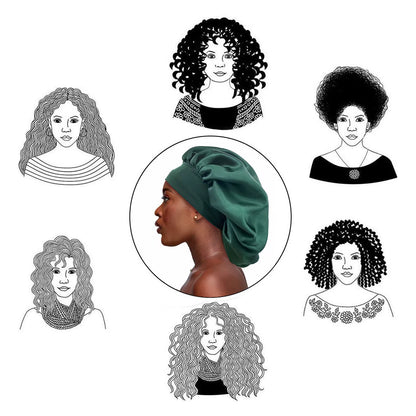 Satin Hair Sleep Cap, Green