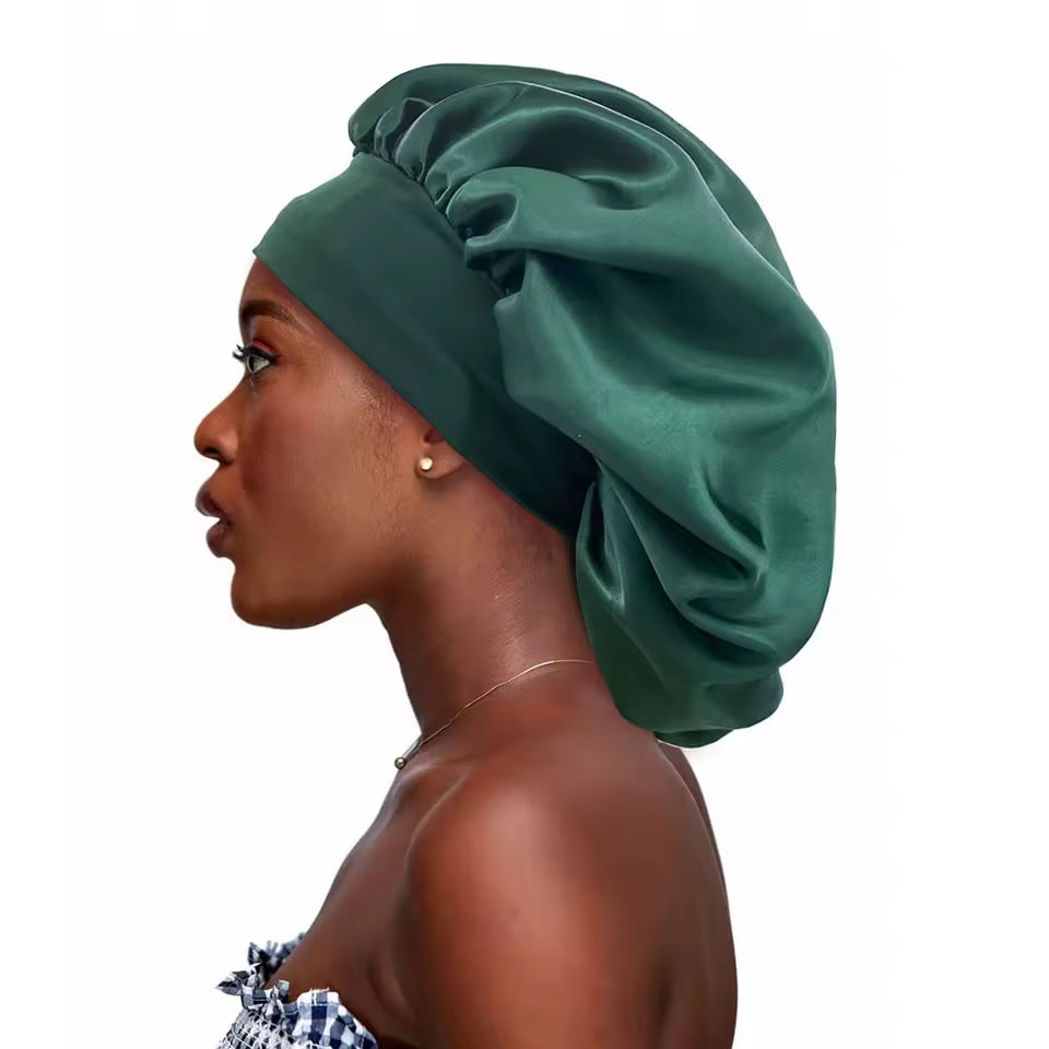 Satin Hair Sleep Cap, Green