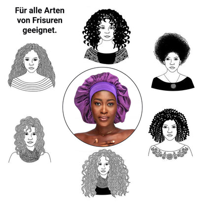 Satin Hair Sleep Cap, Purple