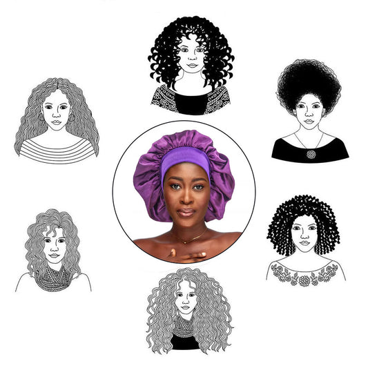 Satin Hair Sleep Cap, Purple