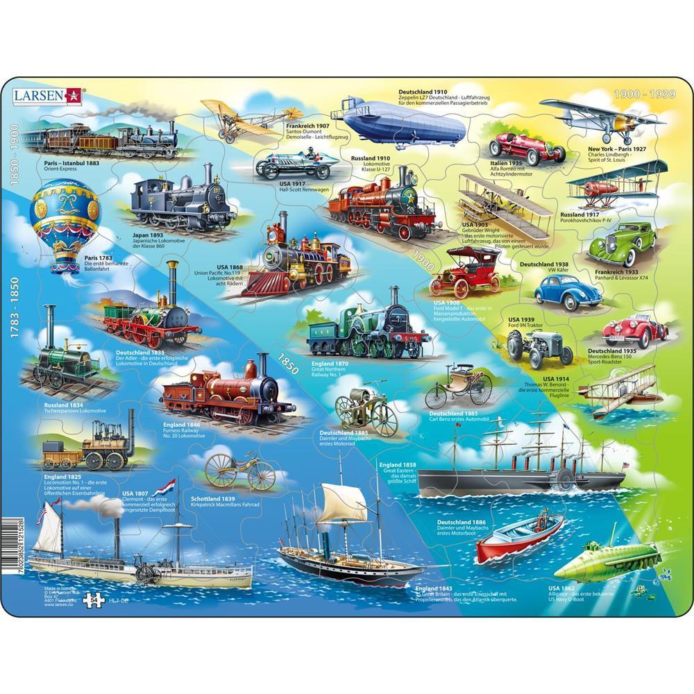 *Larsen Puzzle Véhicules historiques, 54 pièces