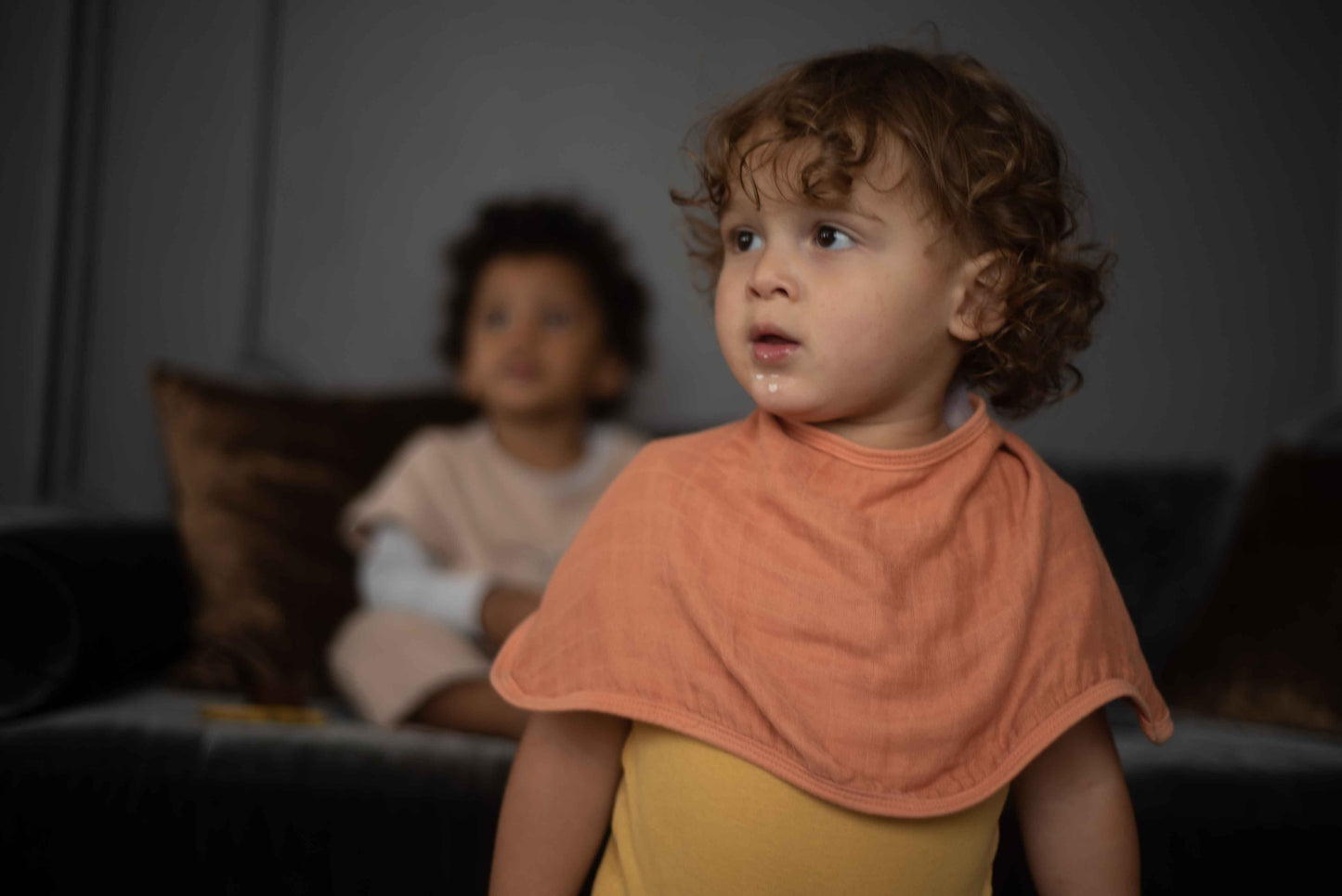 * SOINA Schulter Spucktuch 2er Set, orange/paon blue