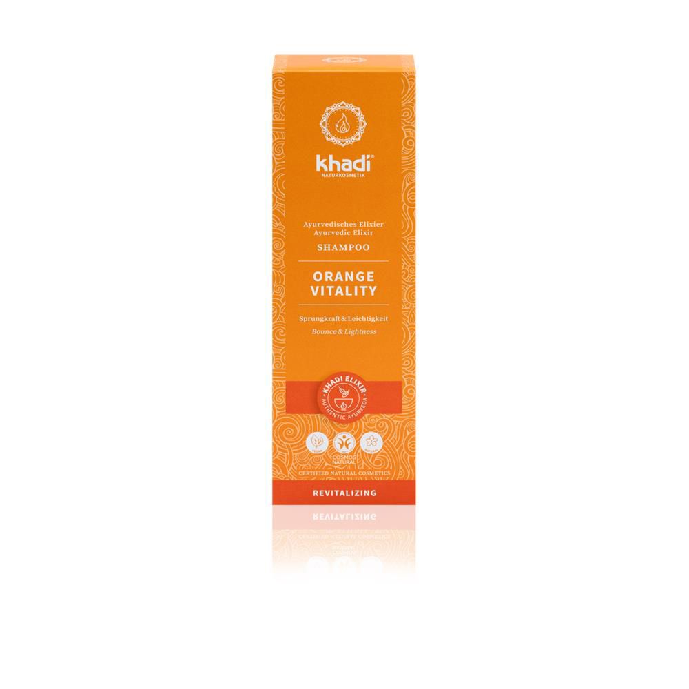 Khadi Ayurvédique Elixir Shampooing Orange Vitalité, 200 ml