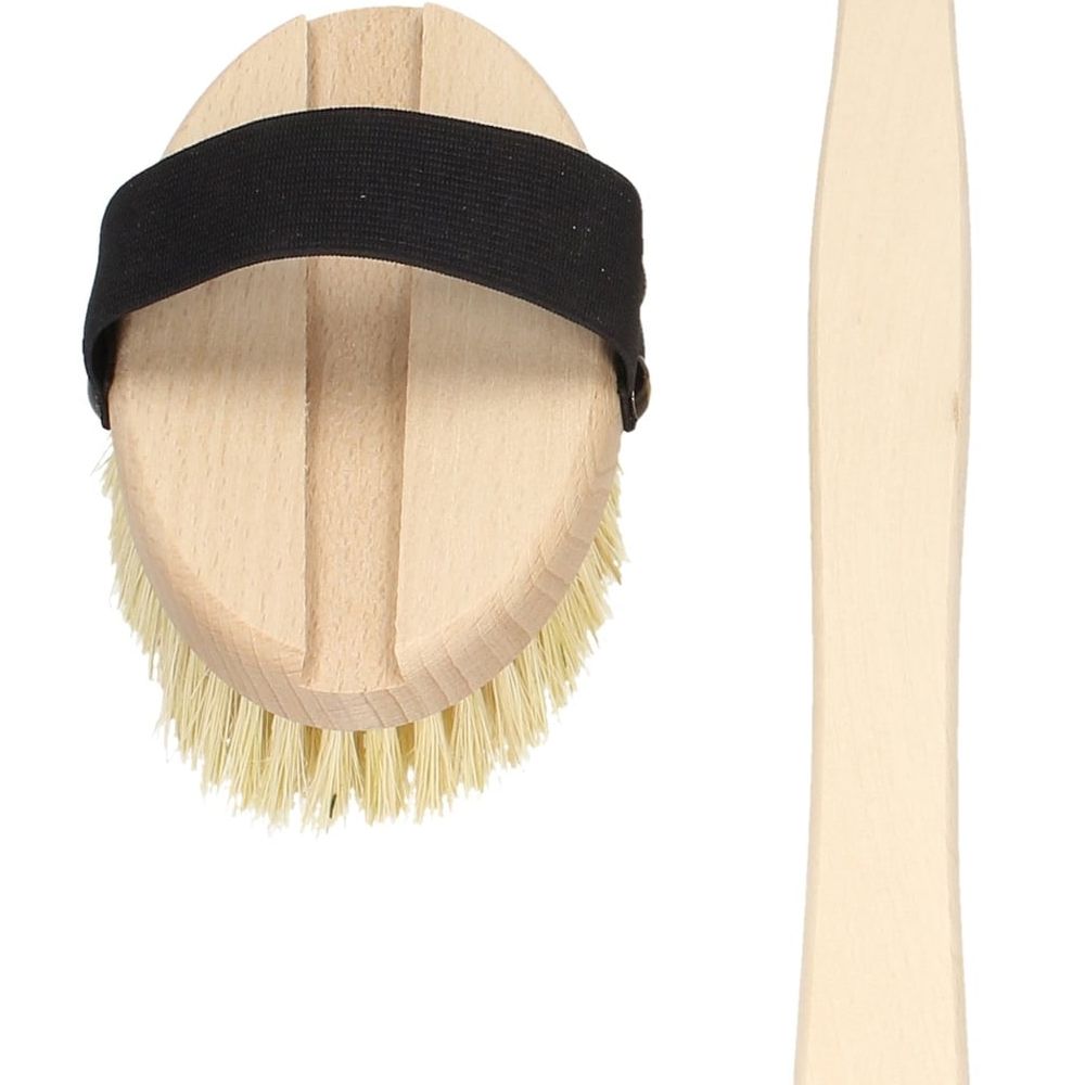 Kostkamm Badebürste Stiel Buche Sisal