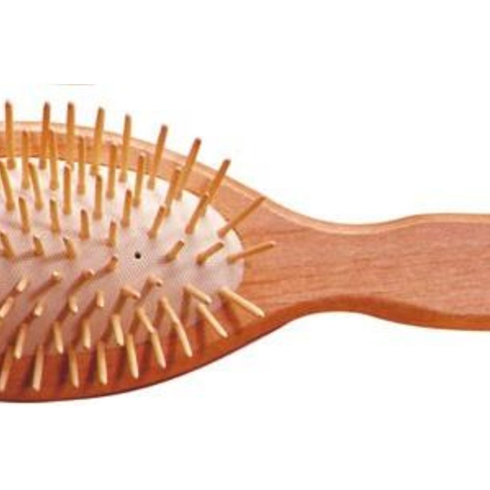 Kostkamm Holzbürste Buche, gerade Holznoppen, 21.5 cm