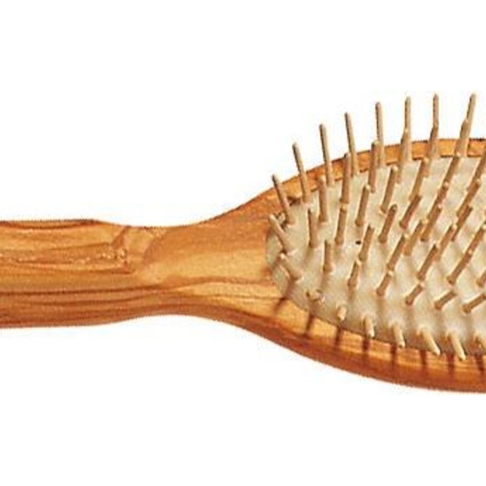 Kostkamm Holzbürste Olivenholz Gerade Holznoppen, 21 cm