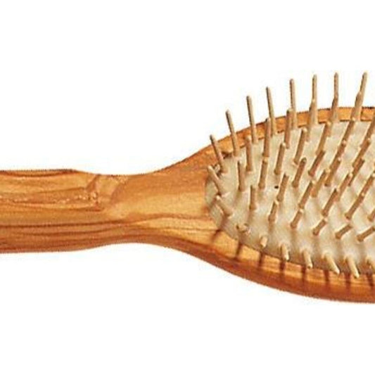 Kostkamm Holzbürste Olivenholz Gerade Holznoppen, 21 cm