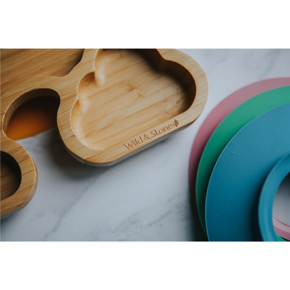 Wild &amp; Stone Baby Assiette en Bambou avec Ventouse, Rose
