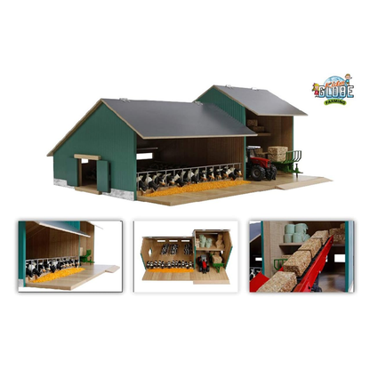 Écurie 1:32 avec hangar, 55 x 72 x 32 cm