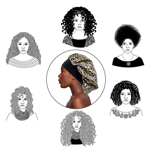 Satin Hair Sleep Cap, Leopard