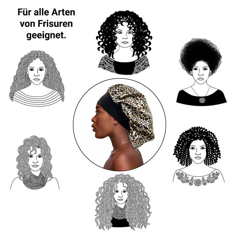 Satin Hair Sleep Cap, Leopard