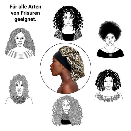 Satin Hair Sleep Cap, Leopard