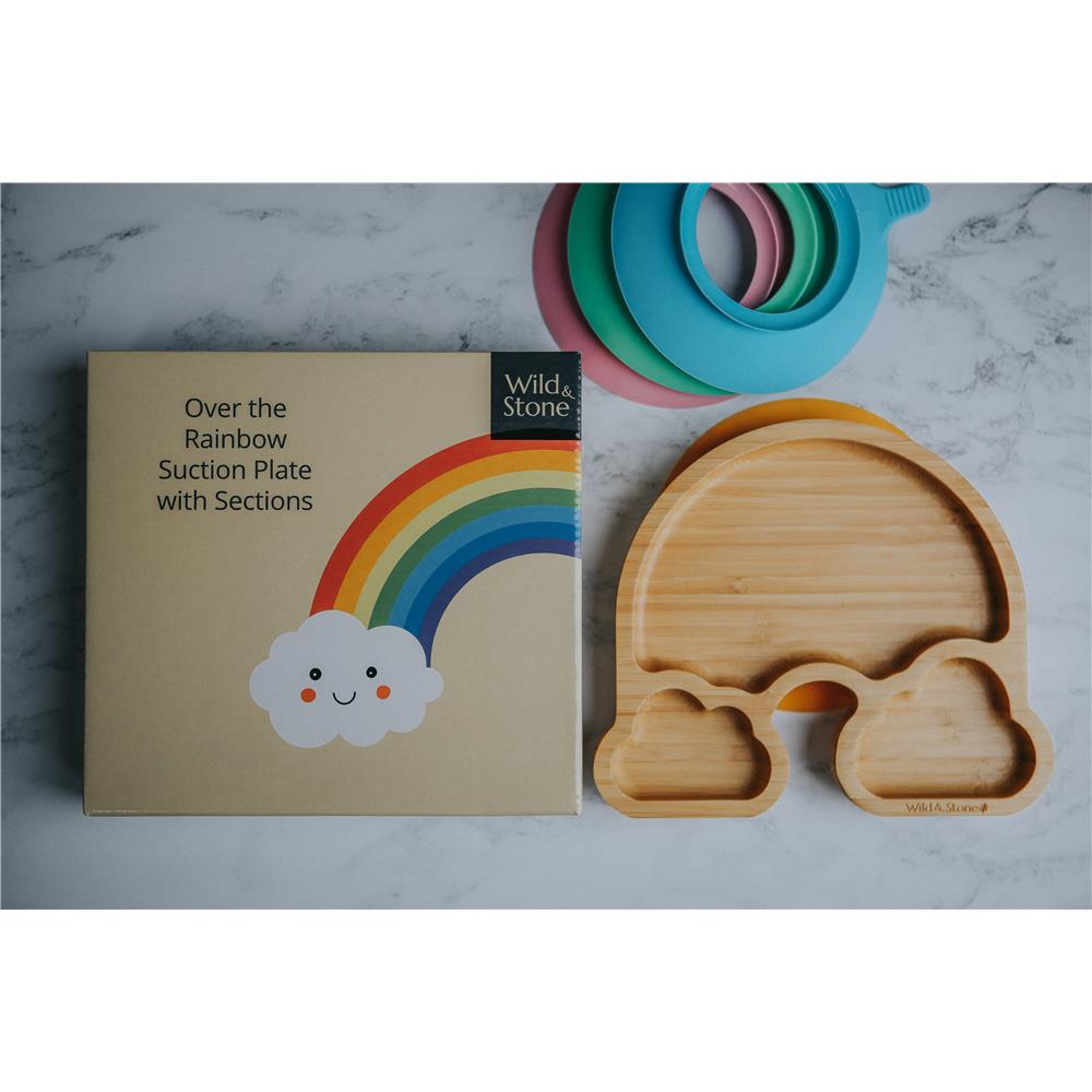 Wild &amp; Stone Baby Assiette en Bambou avec Ventouse, Rose