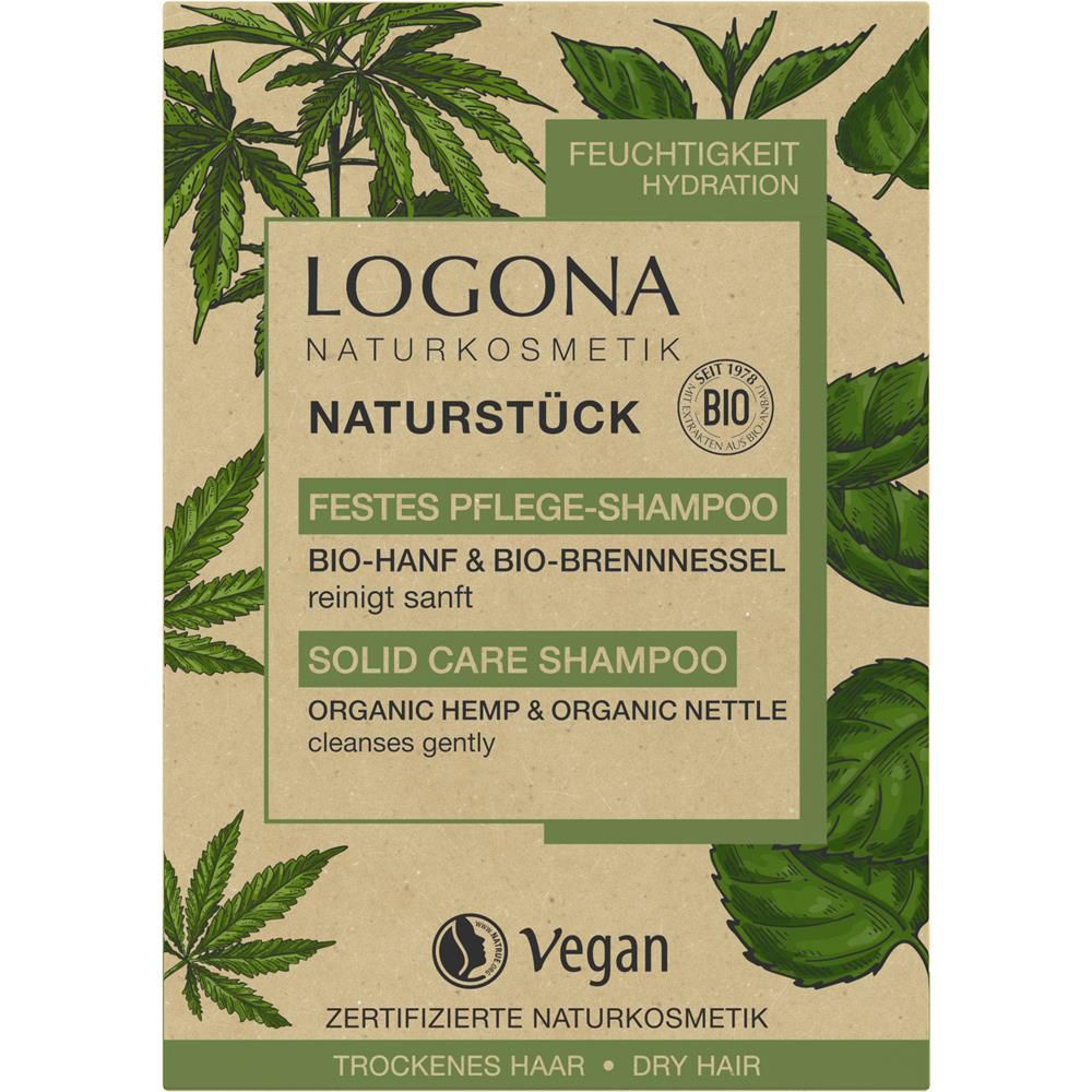 Logona Shampoing soin solide, chanvre &amp; ortie bio, 60 g