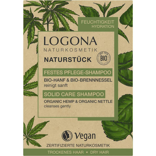 Logona Shampoing soin solide, chanvre &amp; ortie bio, 60 g