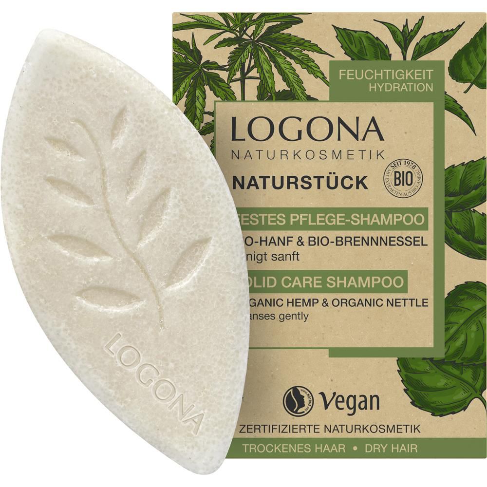 Logona Shampoing soin solide, chanvre &amp; ortie bio, 60 g