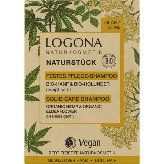 Logona shampoing soin solide, chanvre &amp; sureau bio, 60 gr