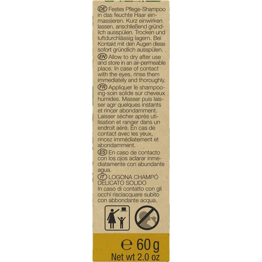 Logona shampoing soin solide, chanvre &amp; sureau bio, 60 gr