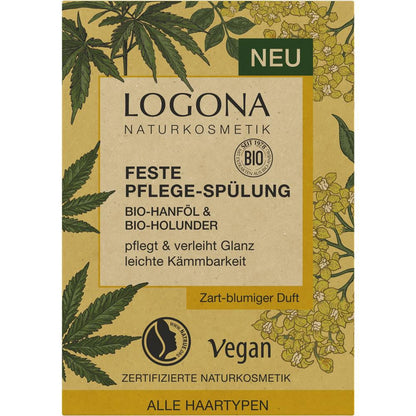 Logona Après-shampoing solide chanvre et sureau, 60 g
