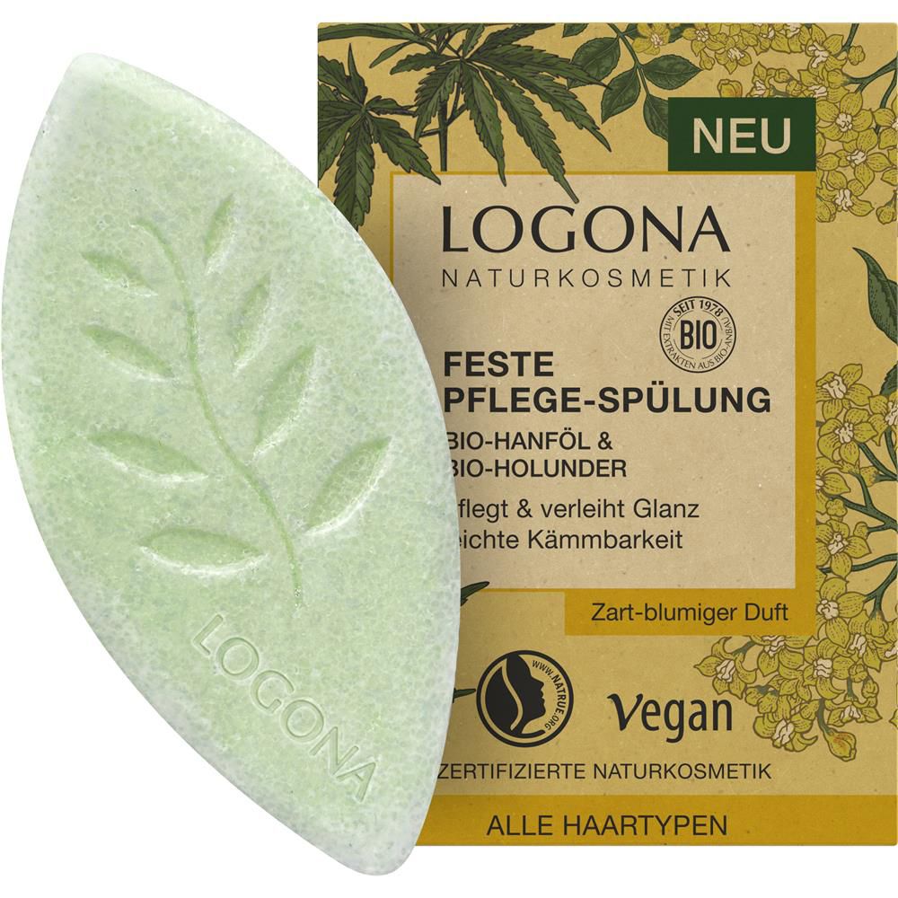 Logona Après-shampoing solide chanvre et sureau, 60 g