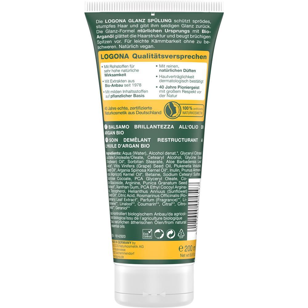 Revitalisant brillance Logona huile d'argan biologique, 200 ml