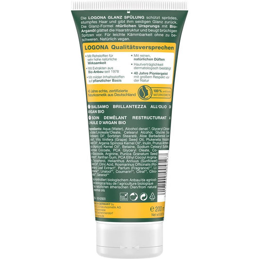 Revitalisant brillance Logona huile d'argan biologique, 200 ml