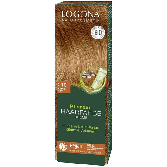 Logona Pflanzenhaarfarbe Creme, kupferrot 210, 150 ml