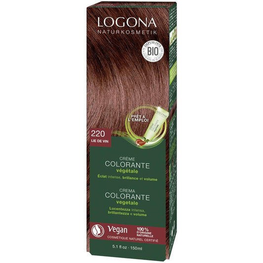 Logona Pflanzenhaarfarbe Creme, weinrot 220, 150 ml