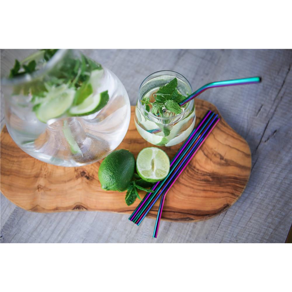 Wild &amp; Stone Stainless Steel Reusable Straws Rainbow Pack of 8