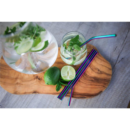 Wild &amp; Stone Stainless Steel Reusable Straws Rainbow Pack of 8