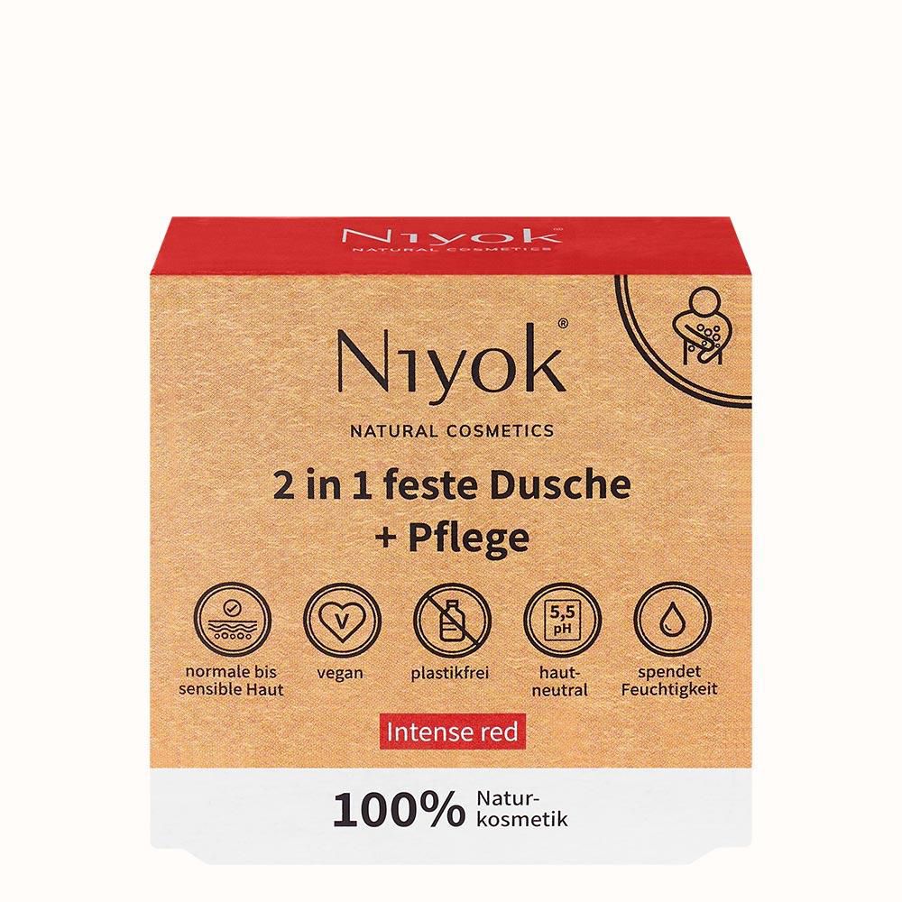Niyok feste Dusche & Pflege Intense Red, 80 g