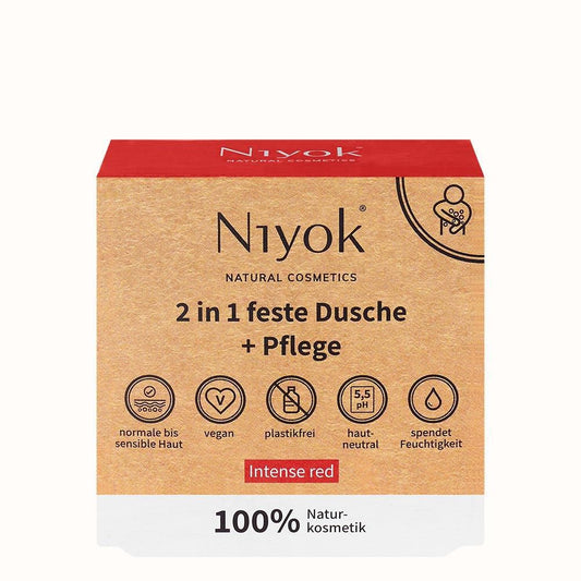 Niyok feste Dusche & Pflege Intense Red, 80 g