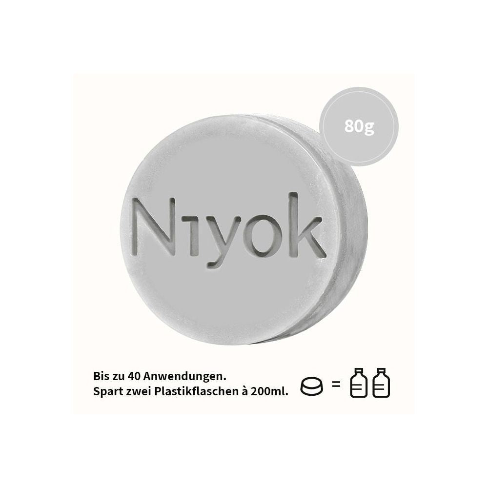 Niyok feste Dusche 4in1, Körper, Haare, Gesciht, Bart, Athletic grey, 80 g