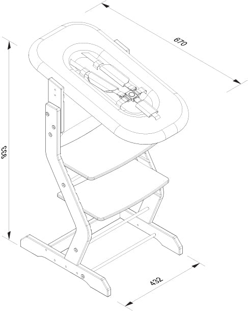 * tiSsi baby attachment, natural - anthracite, for children's high chair
