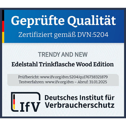 T&N Trinkflasche Edelstahl Wood Edition, 1000 ml, Anthracite