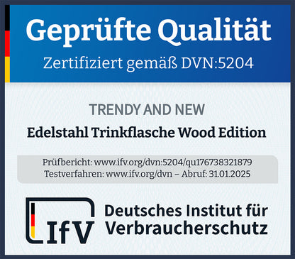 T&N Trinkflasche Edelstahl Wood Edition, 1000 ml, Anthracite