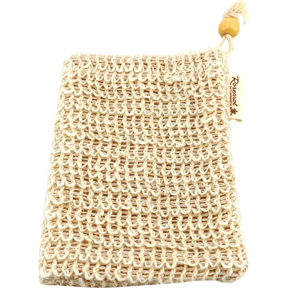 Rose red soap bags made from hemp fibres