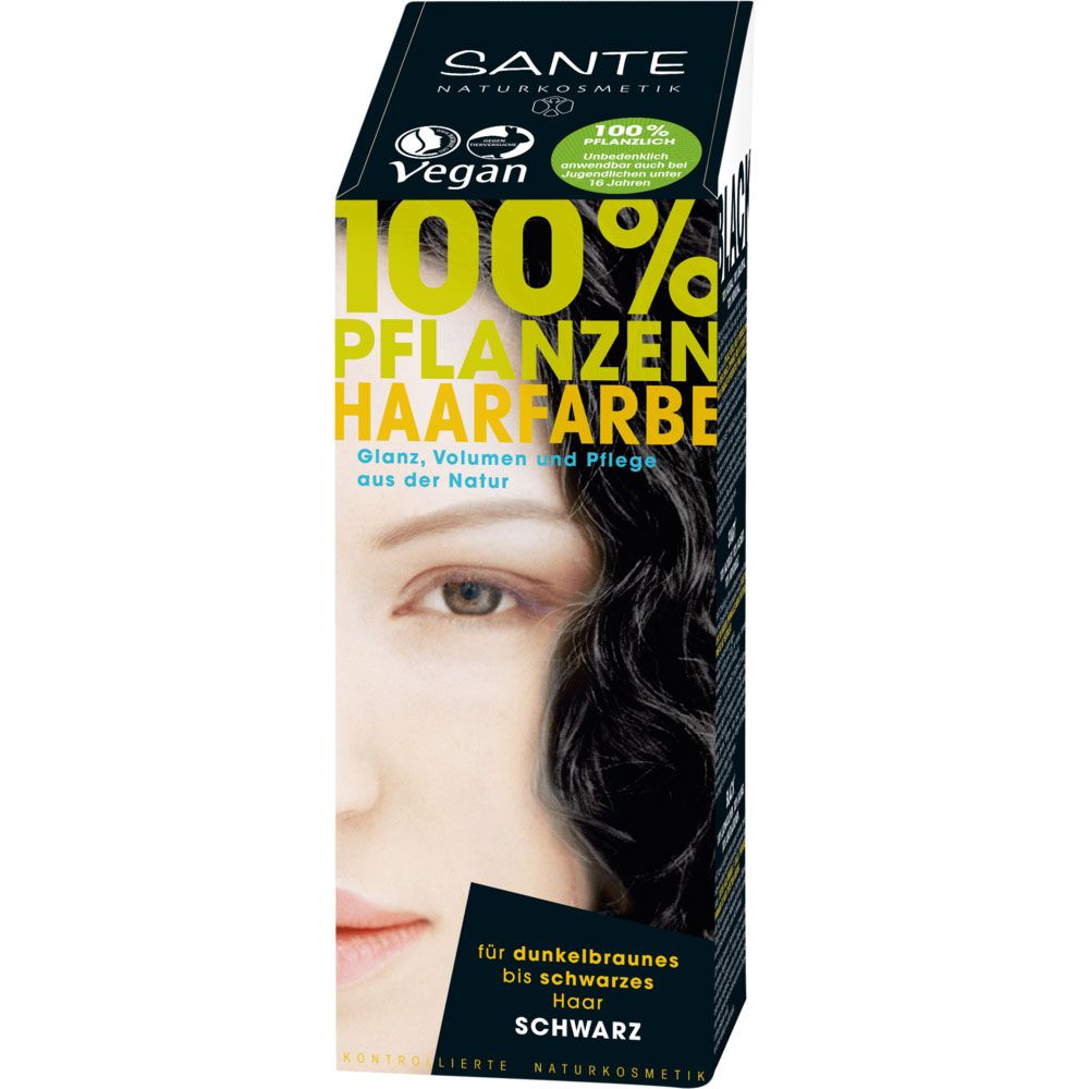 Coloration capillaire aux herbes Sante - noir, 100 g
