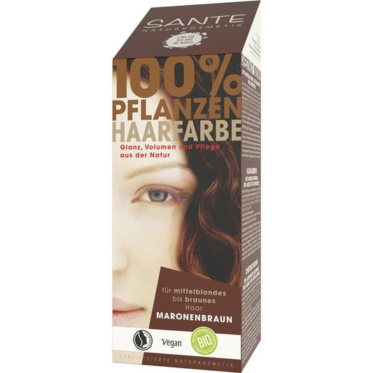 Sante Pflanzenhaarfarbe - maronenbraun, 100 g