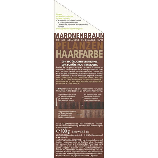 Sante Pflanzenhaarfarbe - maronenbraun, 100 g
