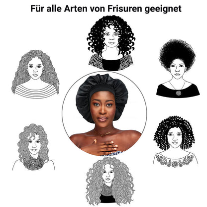 Satin Hair Sleep Cap, Black