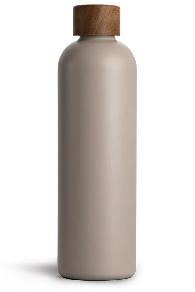 T&N Trinkflasche Edelstahl Wood Edition, 1000 ml, Mud Grey