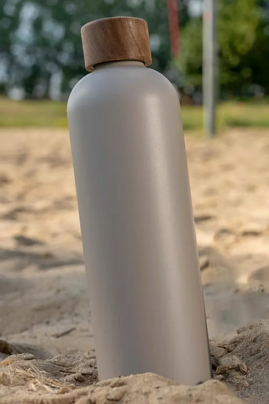 T&N Trinkflasche Edelstahl Wood Edition, 1000 ml, Mud Grey