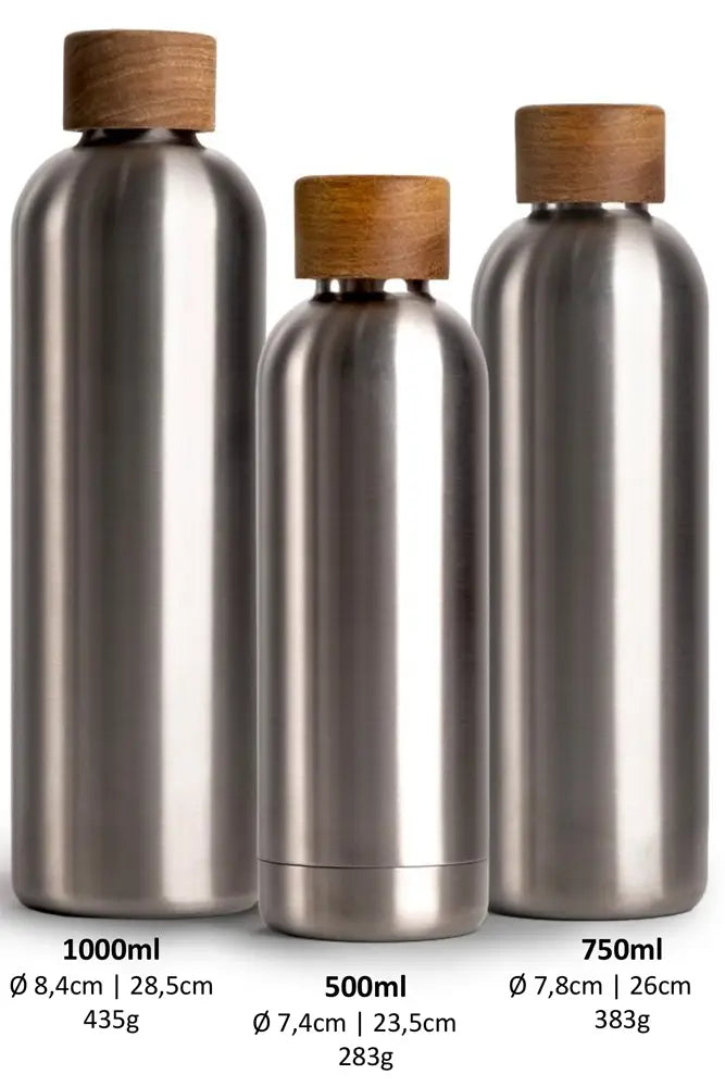 T&N Trinkflasche Edelstahl Wood Edition, 750 ml, Stainless Steel