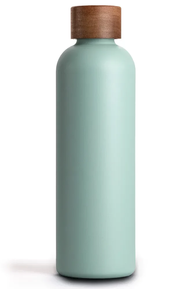 T&N Trinkflasche Edelstahl Wood Edition, 750 ml, Aqua Turquoise