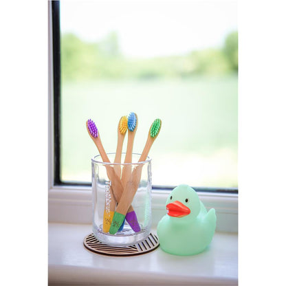 Wild &amp; Stone children's bamboo toothbrushes, soft, candy, pack of 4