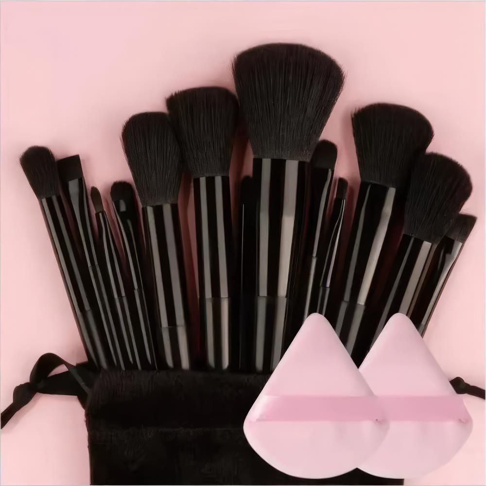 Kosmetik Schminkpinsel-Set, 13-Teile, schwarz