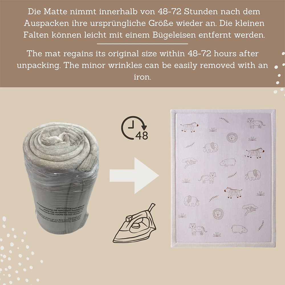 Hakuna Matte Samtmatte, Wolke Spielmatte, 1.7 x 1.2 m, Safari Animals