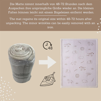 Hakuna Matte Samtmatte, Wolke Spielmatte, 1.7 x 1.2 m, Safari Animals